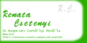 renata csetenyi business card